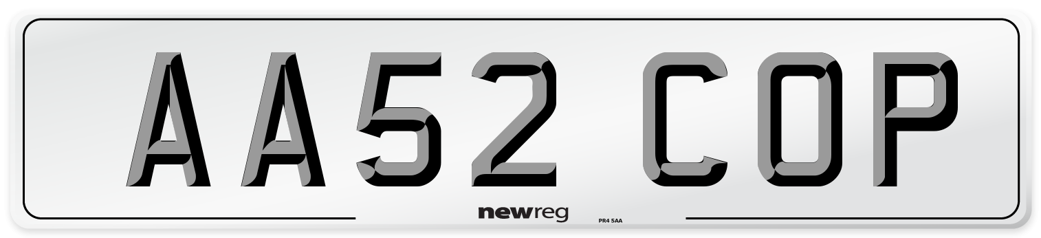 AA52 COP Number Plate from New Reg